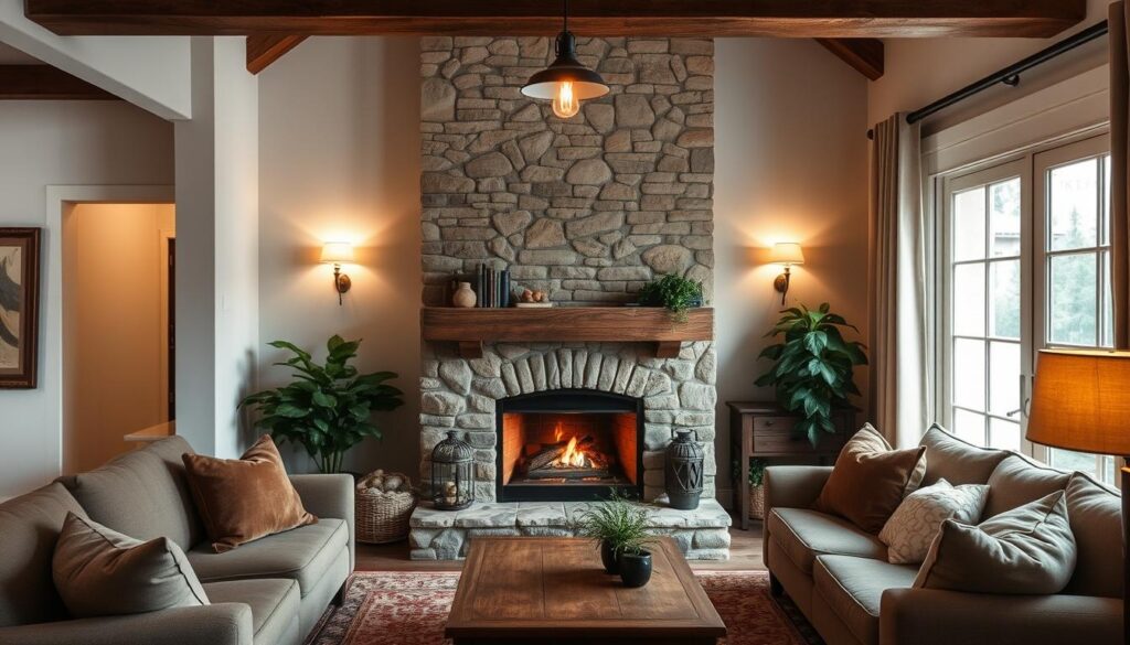 living room fireplace design