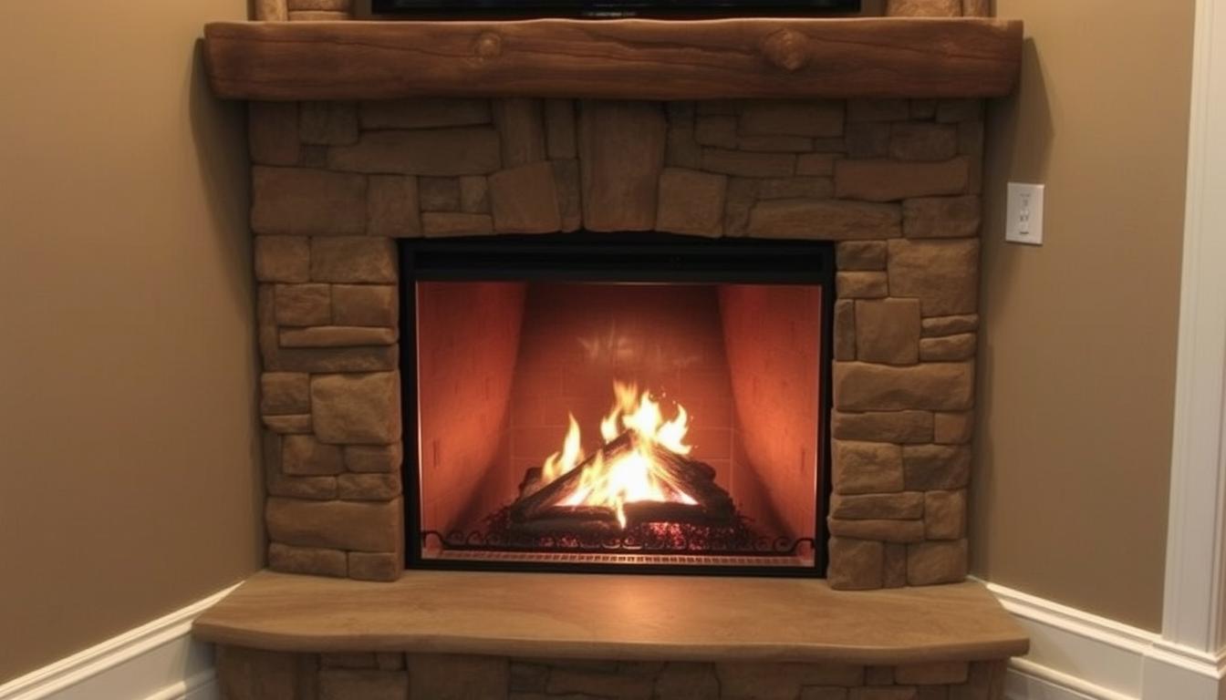 corner fireplace