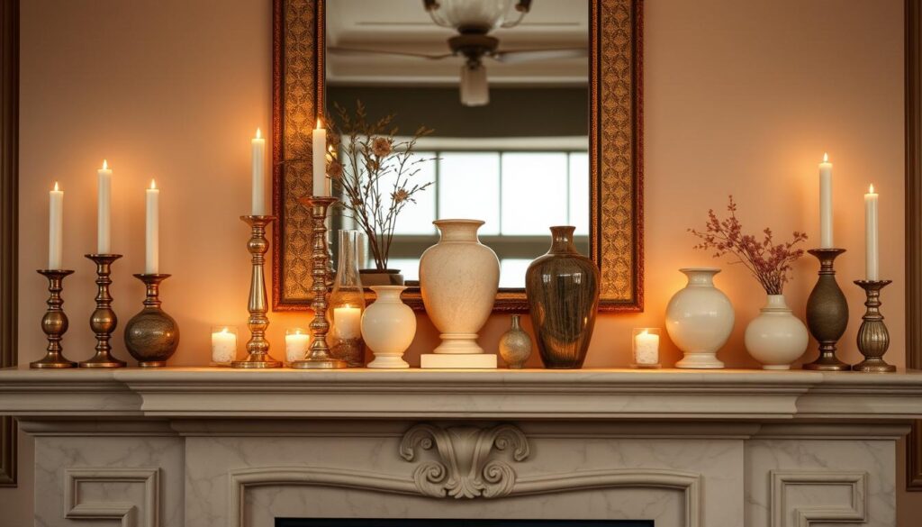 mantel decor with candlesticks and vases mantel decor with candlesticks and vases