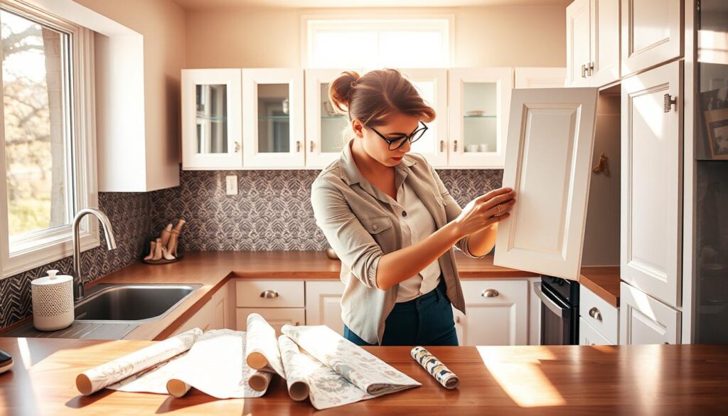 DIY cabinet contact paper techniques