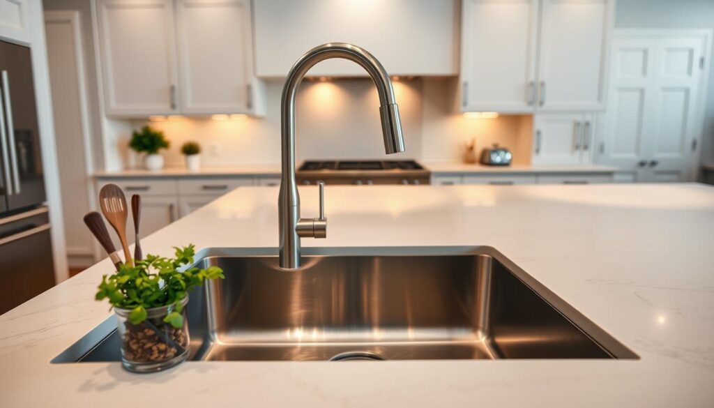 modern kitchen sink and faucet